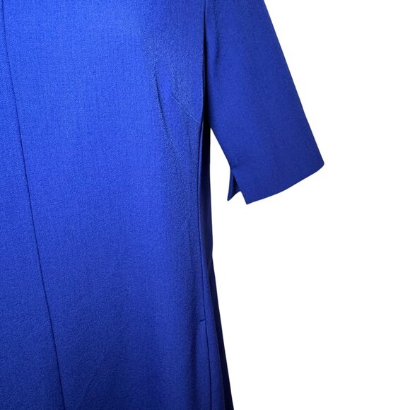 M.M. LaFleur Emily Blue Stretch Knee Length Square Neck Sheath Dress Size 10 - Picture 6 of 12